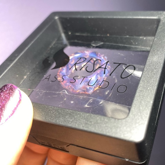 “CORAL MIRAGE” UNIQUE IMPORTED ARTISAN GLASS RING - Picture 6 of 12